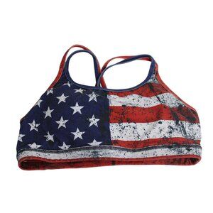 Born Primitive Patriotic USA Flag Sports Bra Ladies Medium 32-34C